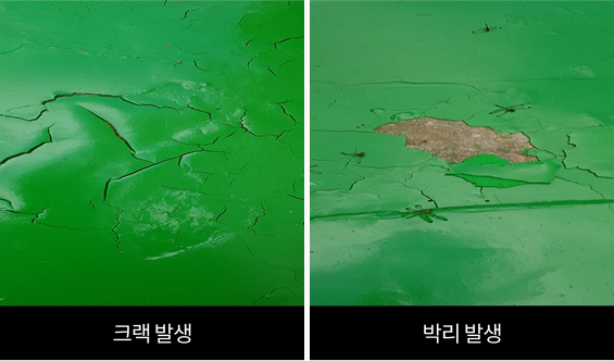 크랙 발생, 박리 발생