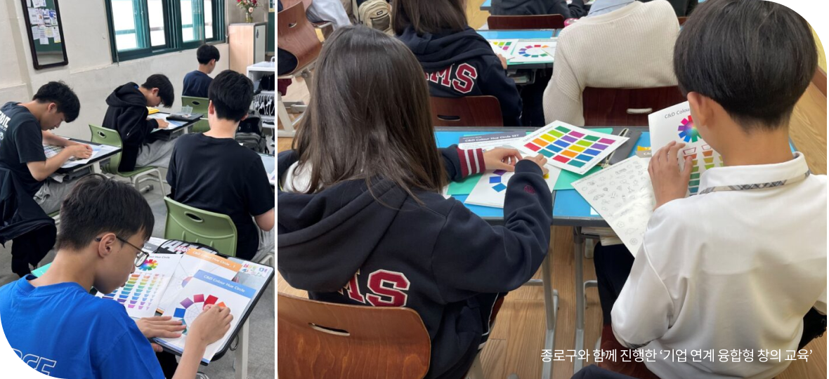(사진 설명) 종로구와 함께 진행한 ‘기업 연계 융합형 창의 교육’