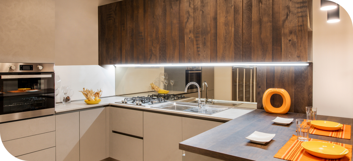 우드 화이트 색상의 주방 사진