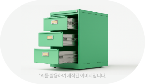 초록 수납장 사진, *AI를 활용하여 제작된 이미지입니다.