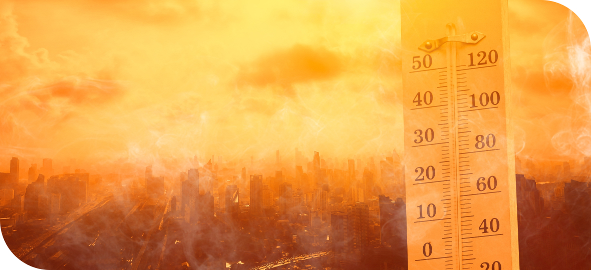 열기로 가득찬 도시 사진