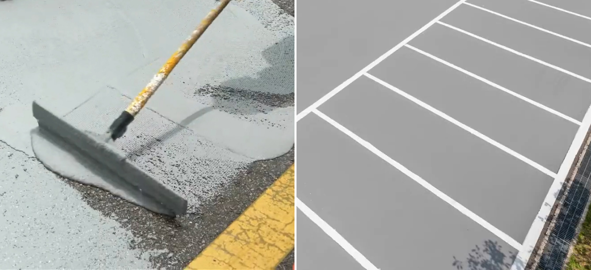 바이로드 쿨 바닥에 칠하는 사진, 시공 후 바닥 사진