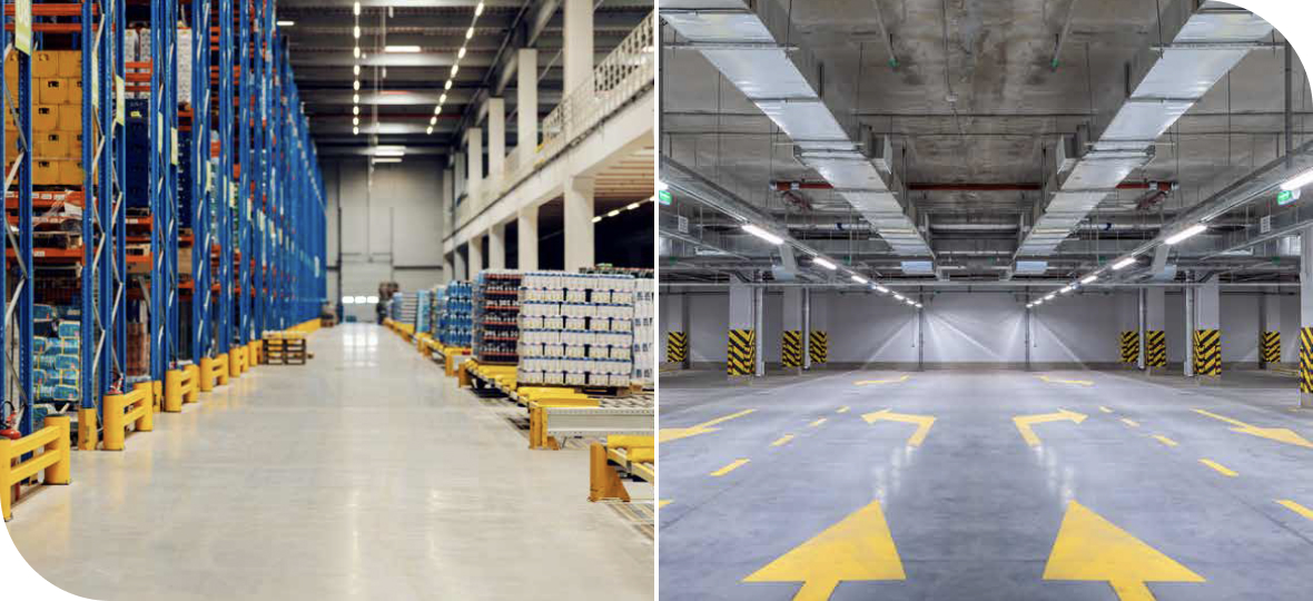 바이로드 M1800로 시공한 물류센터 및 주차장 바닥 사진