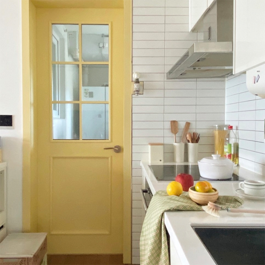 Liven up the look of your kitchen by re-painting the door to your pantry.